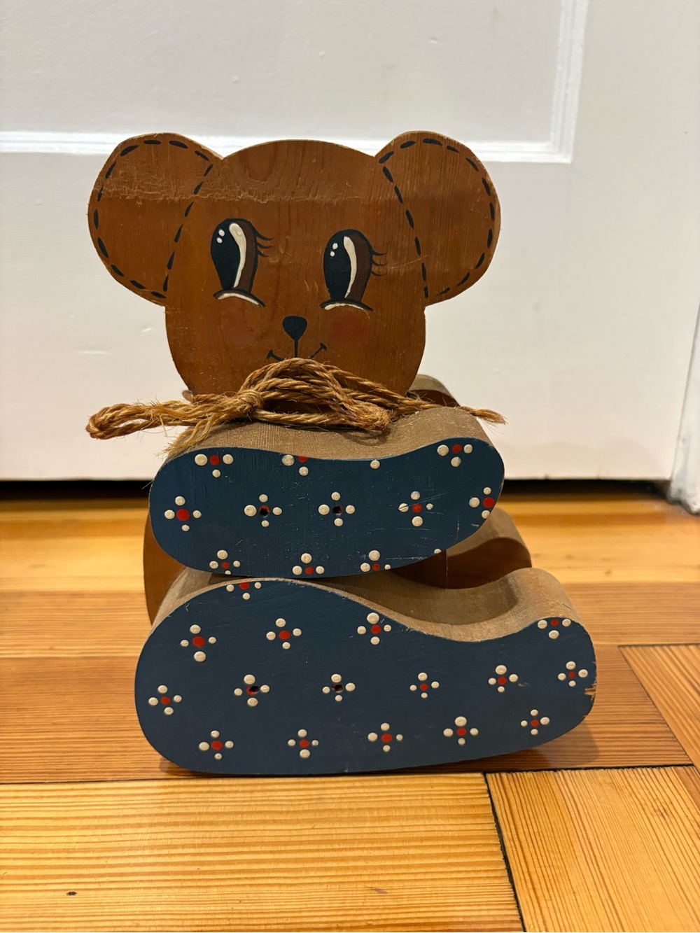 Vintage Wooden Bear Decor, Cottagecore decor, Country kitchen, Nursery Decor